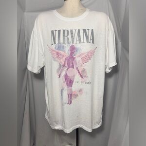 Nirvana “In Utero” Graphic Tee S/M Pink Purple Angel Band T-Shirt Grunge